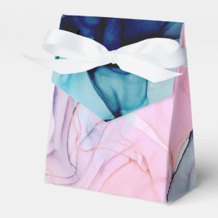 Ätherisches Türkis Rosa Elegantes Tintenfarbenes M Geschenkschachtel
