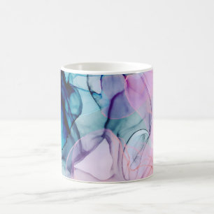 Ätherisches Türkis Rosa Lila Tintenartiger Moderne Kaffeetasse
