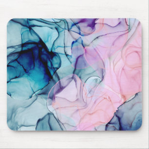 Ätherisches Türkis Rosa Lila Tintenartiger Moderne Mousepad