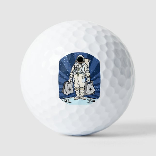 Ätherum zum Mond ETH Space Man Merch Golfball (Vorderseite)