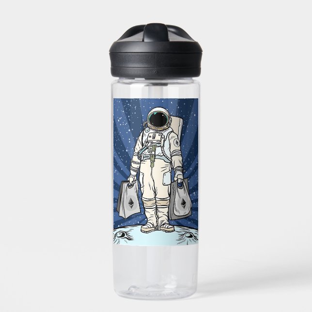 Ätherum zum Mond ETH Space Man Merch Trinkflasche (Vorderseite)