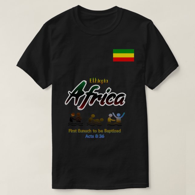 Äthiopien Afrika Erste Taufe T-Shirt (Design vorne)