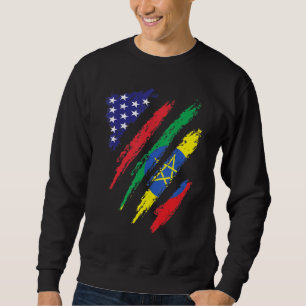 Äthiopien American Grown Flag USA Patriot Heritage Sweatshirt