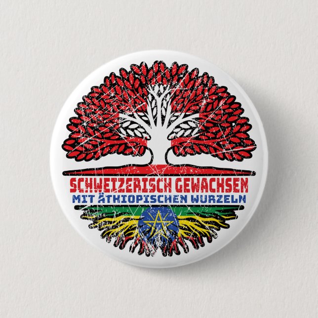 Äthiopien Äthiopisch Schweizer Schweiz Baum Wurzel Button (Vorderseite)