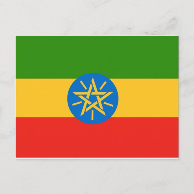 Äthiopien Flag Afrika Postkarte (Vorderseite)