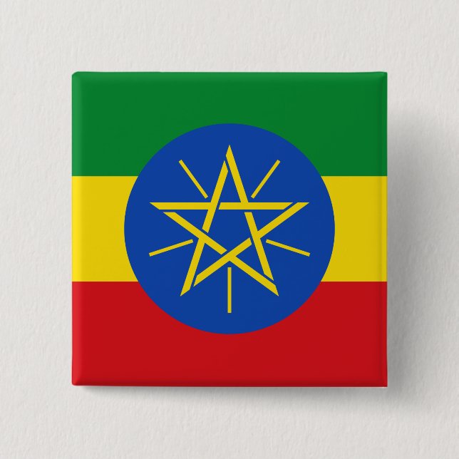 Äthiopien-Flagge Button (Vorderseite)
