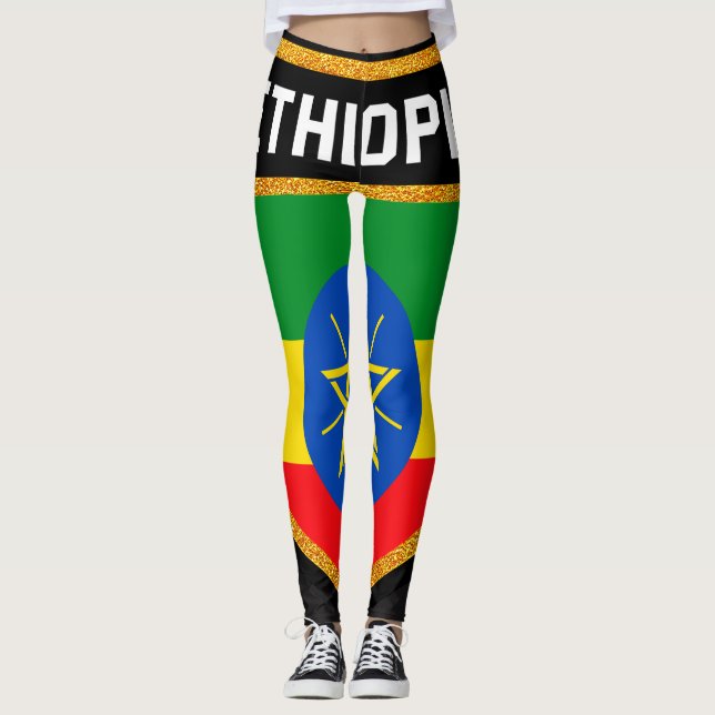 Äthiopien-Flagge Leggings (Vorderseite)