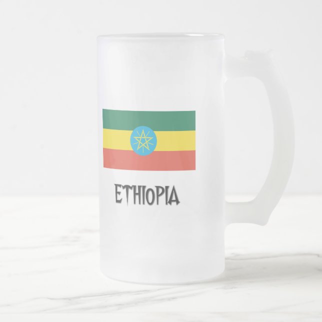 Äthiopien-Flagge Mattglas Bierglas (Rechts)
