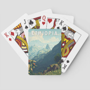 Äthiopien Illustration Reise Kunst Vintage Spielkarten