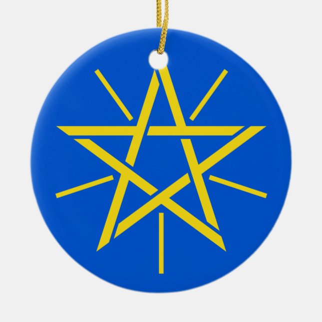 ÄTHIOPIEN-Keramik-Weihnachtsverzierung Keramik Ornament (Vorne)