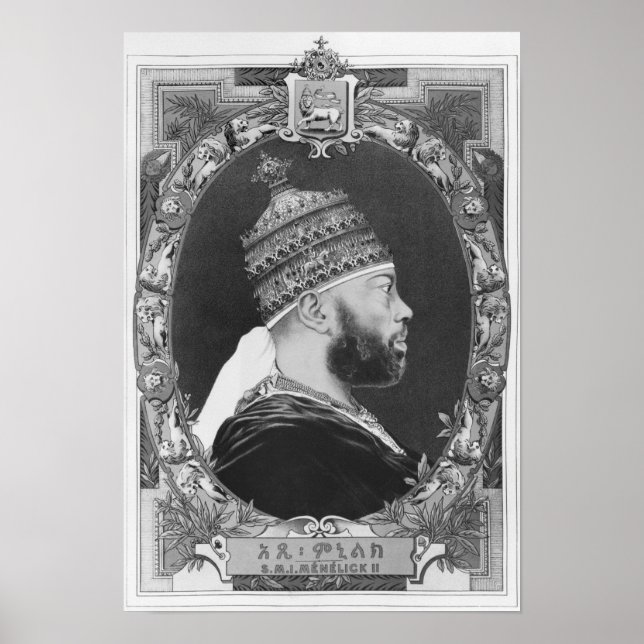 Äthiopien, Menelik II Poster (Vorne)