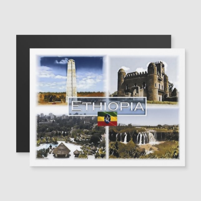Äthiopien - Mosaik - Magnetkarte (Vorne/Hinten)