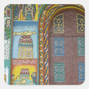 Äthiopien: Region Tigray, Axum, Christ Church, Quadratischer Aufkleber