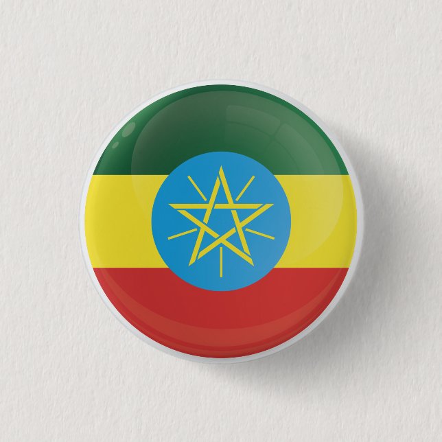 Äthiopien Runde Icon-Flagge Button (Vorderseite)