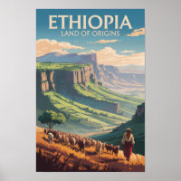 Äthiopien Schäfer Herde Reise Kunst Vintage