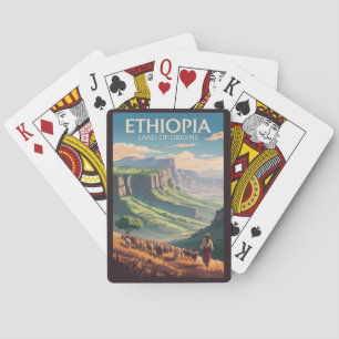 Äthiopien Schäfer Herde Reise Kunst Vintage Spielkarten