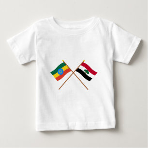 Äthiopien und Oromia gekreuzte Flaggen Baby T-shirt
