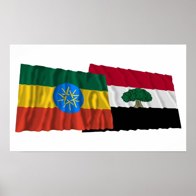 Äthiopien und Oromia Waving Fahnen Poster (Vorne)