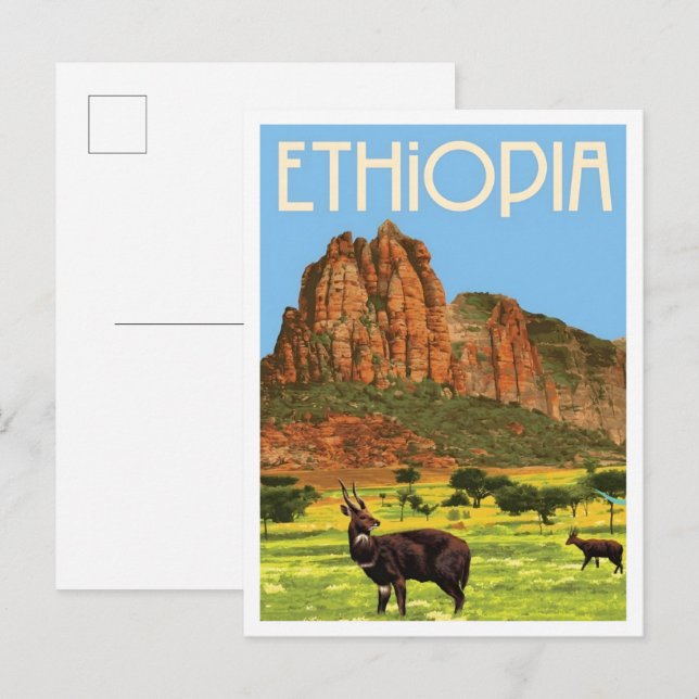 Äthiopien Vintage Reise  Postkarte (Vorne/Hinten)
