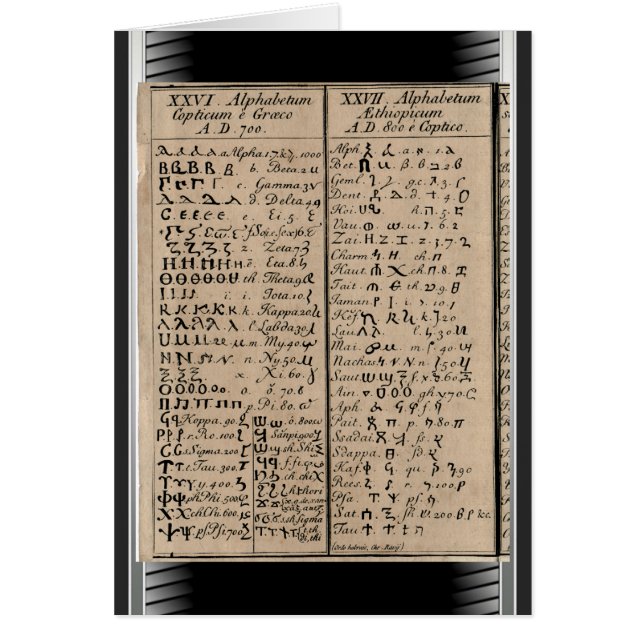 Äthiopisch-koptische Alphabet (Vorne)