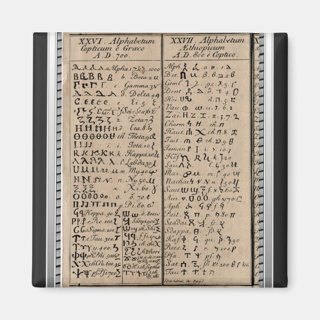 Äthiopisch-koptische Alphabet Magnet (Vorne)