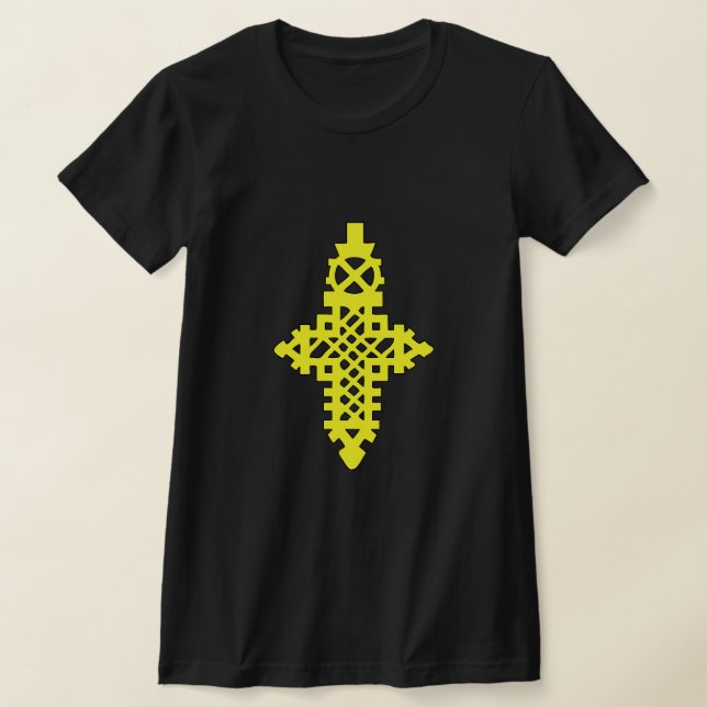 Äthiopisch-orthodoxe Tewahedo-Gelbes Kreuz T-Shirt (Ablage )
