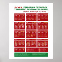 Äthiopisch-orthodoxer Faasting Calendar 2017