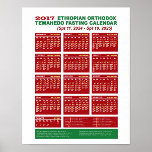 Äthiopisch-orthodoxer Faasting Calendar 2017 Poster