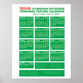 Äthiopisch-Orthodoxer Fastenkalender 2018 Poster