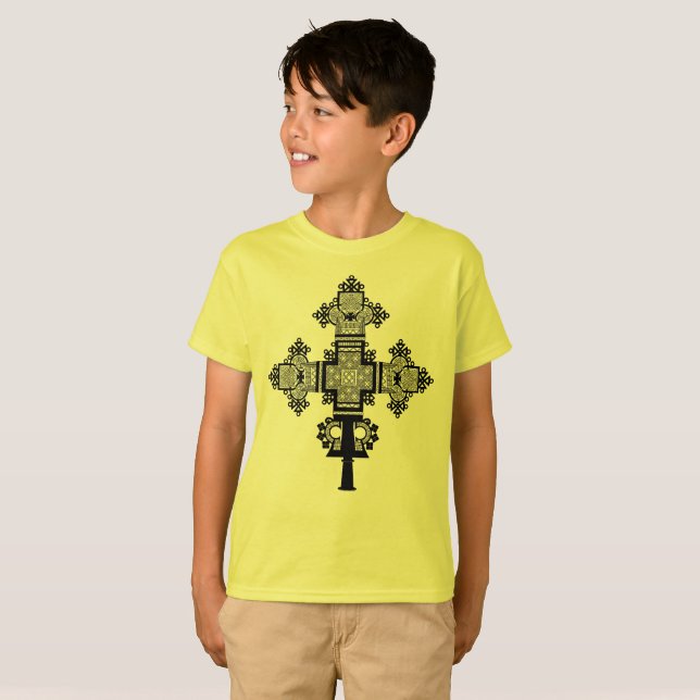 Äthiopisch-orthodoxes Kreuz T-Shirt (Vorne ganz)