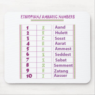Äthiopische/Amharic-Zahlen Mousepad