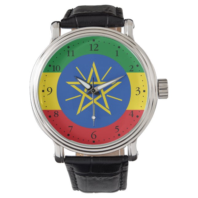 Äthiopische Flagge Armbanduhr (Vorderseite)