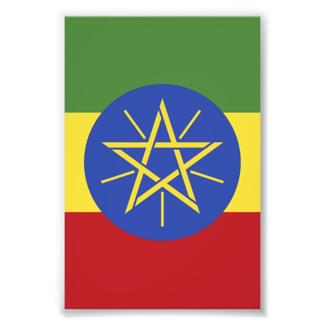 Äthiopische Flagge Fotodruck (Vorne)