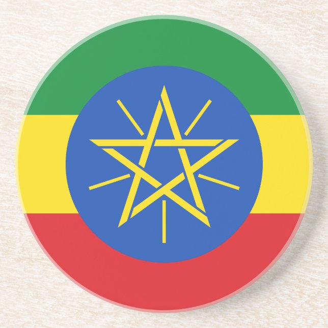 Äthiopische Flagge Getränkeuntersetzer (Vorne)