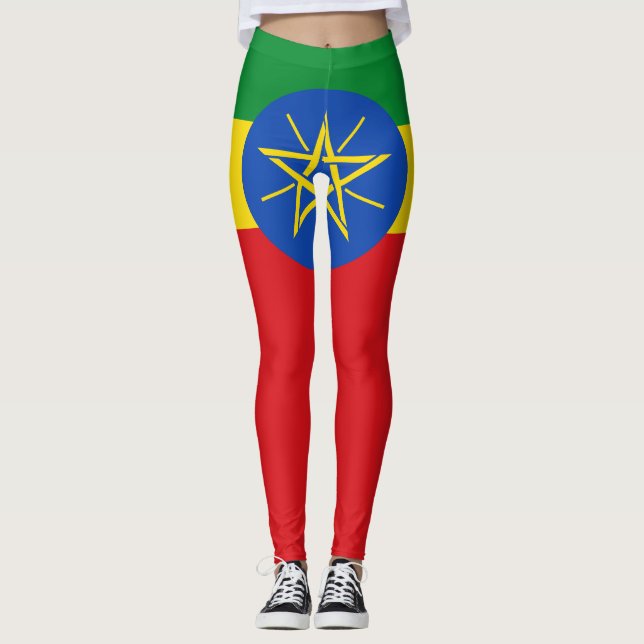 Äthiopische Flagge Leggings (Vorderseite)