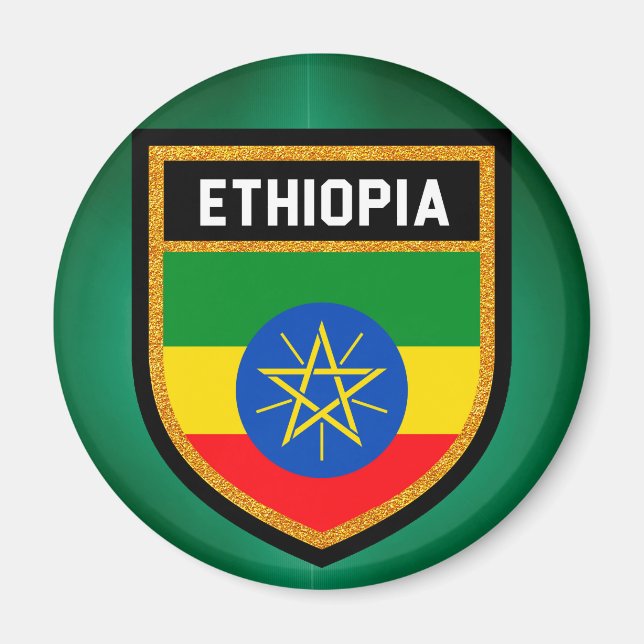 Äthiopische Flagge Magnet (Vorne)