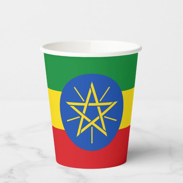 Äthiopische Flagge Pappbecher (Links)