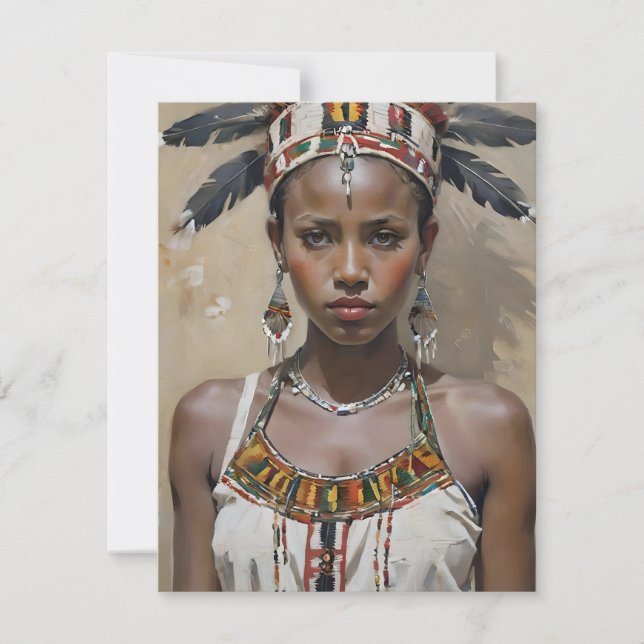 Äthiopische Frau C Feiertagskarte (Vorderseite)