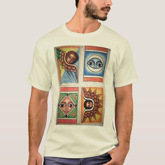 Äthiopische Kirchen-Malerei - natürlicher T - T-Shirt (Vorderseite)