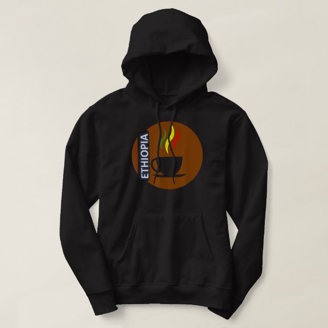Äthiopische Kleidung Kaffee Hoodie (Design vorne)