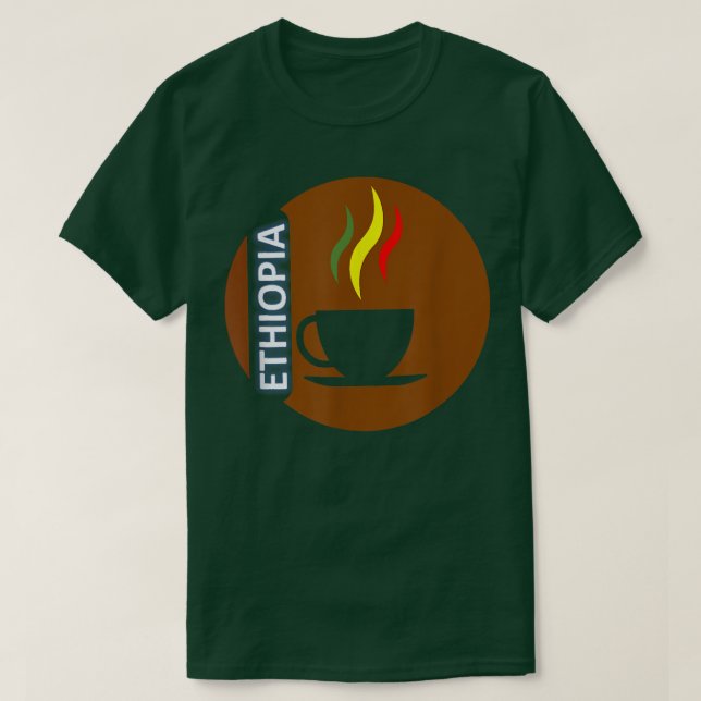 Äthiopische Kleidung Kaffee T-Shirt (Design vorne)