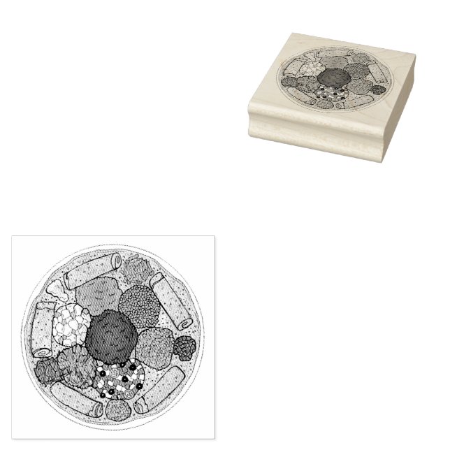 Äthiopische Küche Lebensmittelplattform Injera Wat Gummistempel (Stempel)