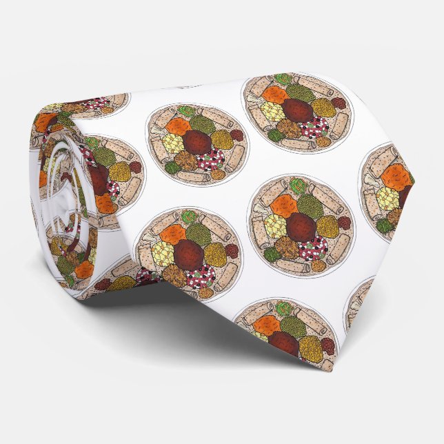 Äthiopische Küche Lebensmittelplattform Injera Wat Krawatte (Gerollt)