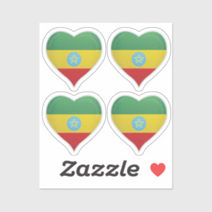 Äthiopische Liebe Flagge Stolz Herzkleber Aufkleber