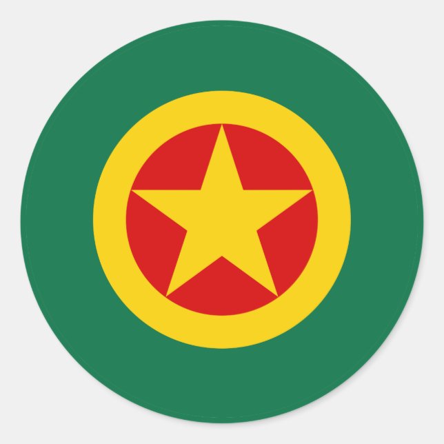 Äthiopische Roundel-Landesflagge-Symbol Militär Runder Aufkleber (Vorderseite)