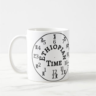 Äthiopische Uhr der Zeiterzählung - Amharic & Engl Kaffeetasse