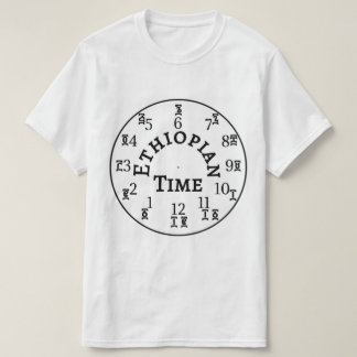 Äthiopische Uhr der Zeiterzählung - Amharic & Engl T-Shirt