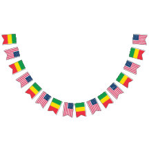 Äthiopische und amerikanische Flaggen Seite an Sei