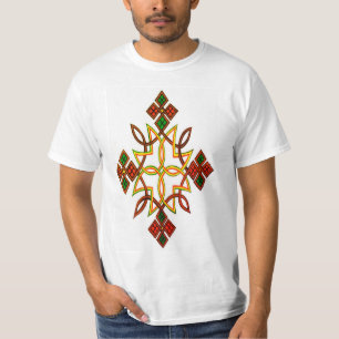 Äthiopischer Cross-Design Männerjugend T - Shirt