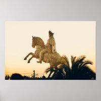 Äthiopischer Kaiser Menelik auf Pferd